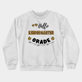 Hello Kindergarten Leopard Back To School Crewneck Sweatshirt